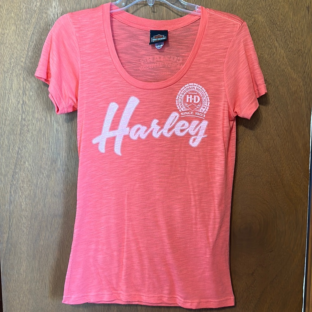 Coral Harley Davidson tee - Large
